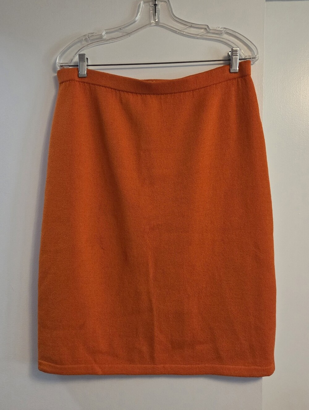 SJK ST. JOHN Santana Knit Skirt Pencil Orange Size 12